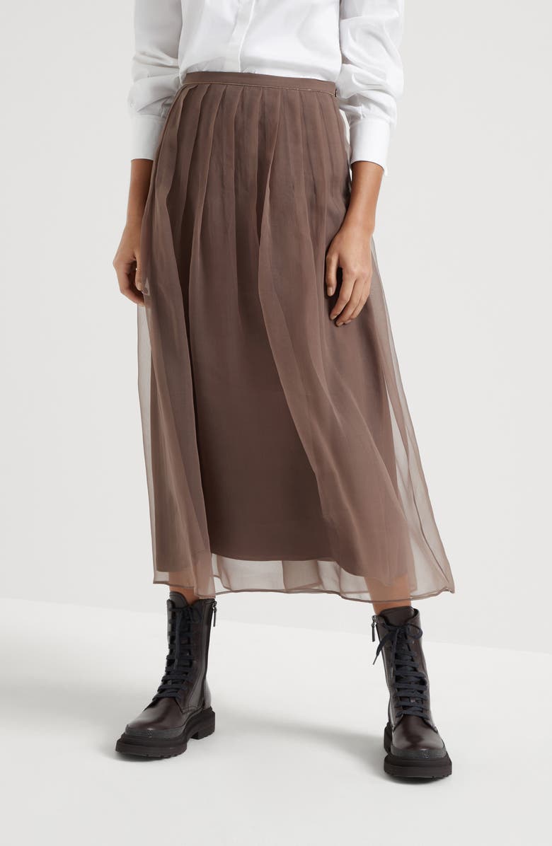 Brunello Cucinelli Pleated Midi skirt, Alternate, color, 