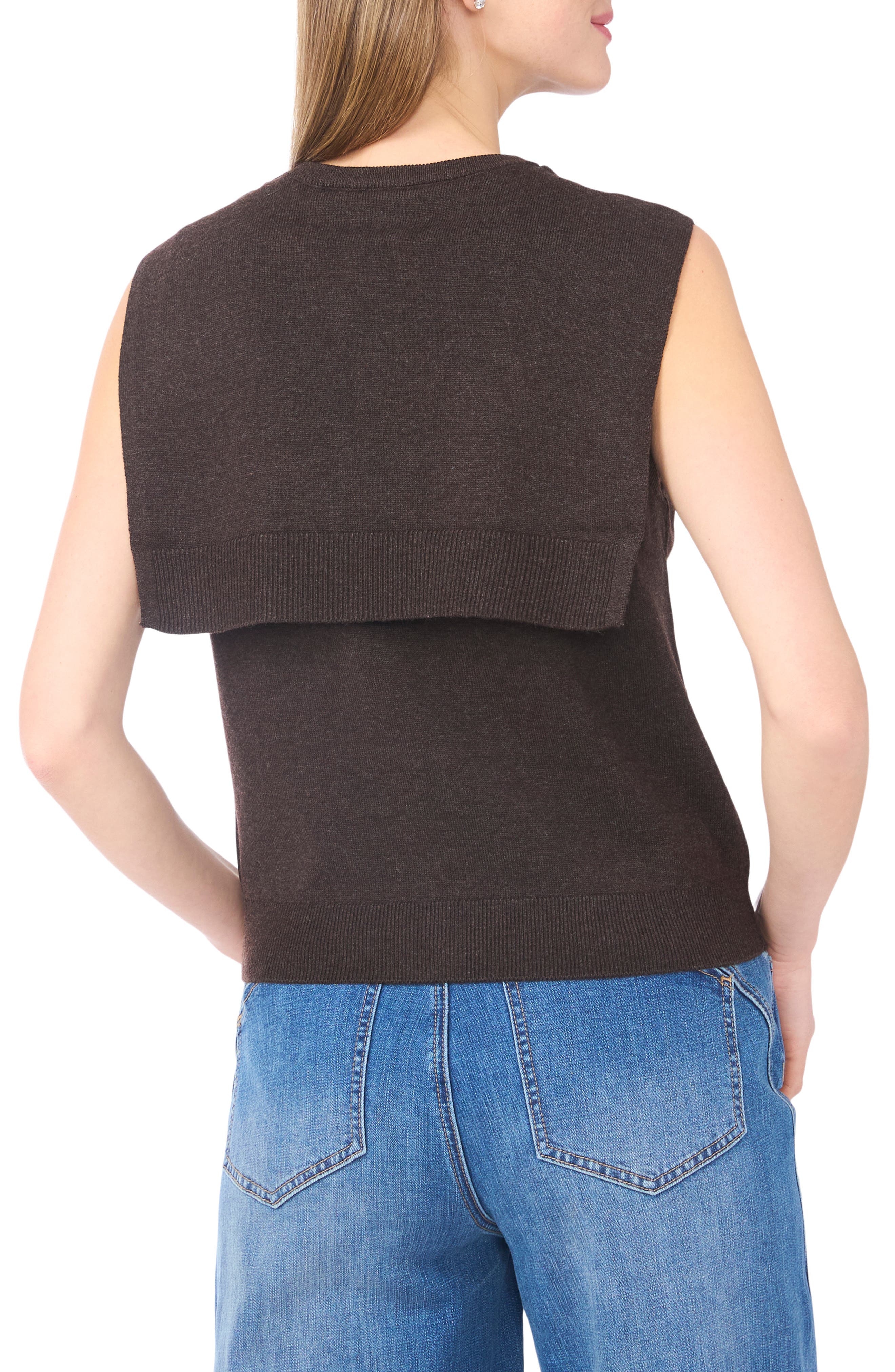 Tie Shoulder Sleeveless Sweater - image 2