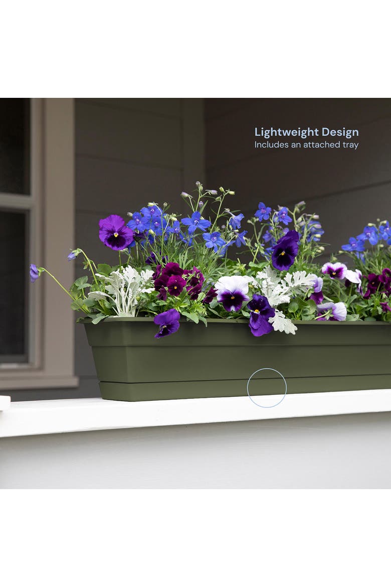 24" Dura Cotta Window Box Planter, Living Green, Alternate, color, Green