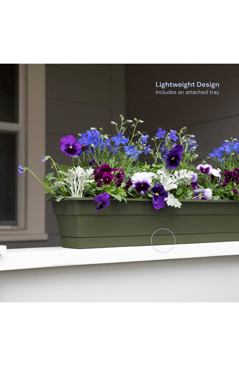 Bloem 24" Dura Cotta Window Box Planter, Living Green, Alternate, color, Green