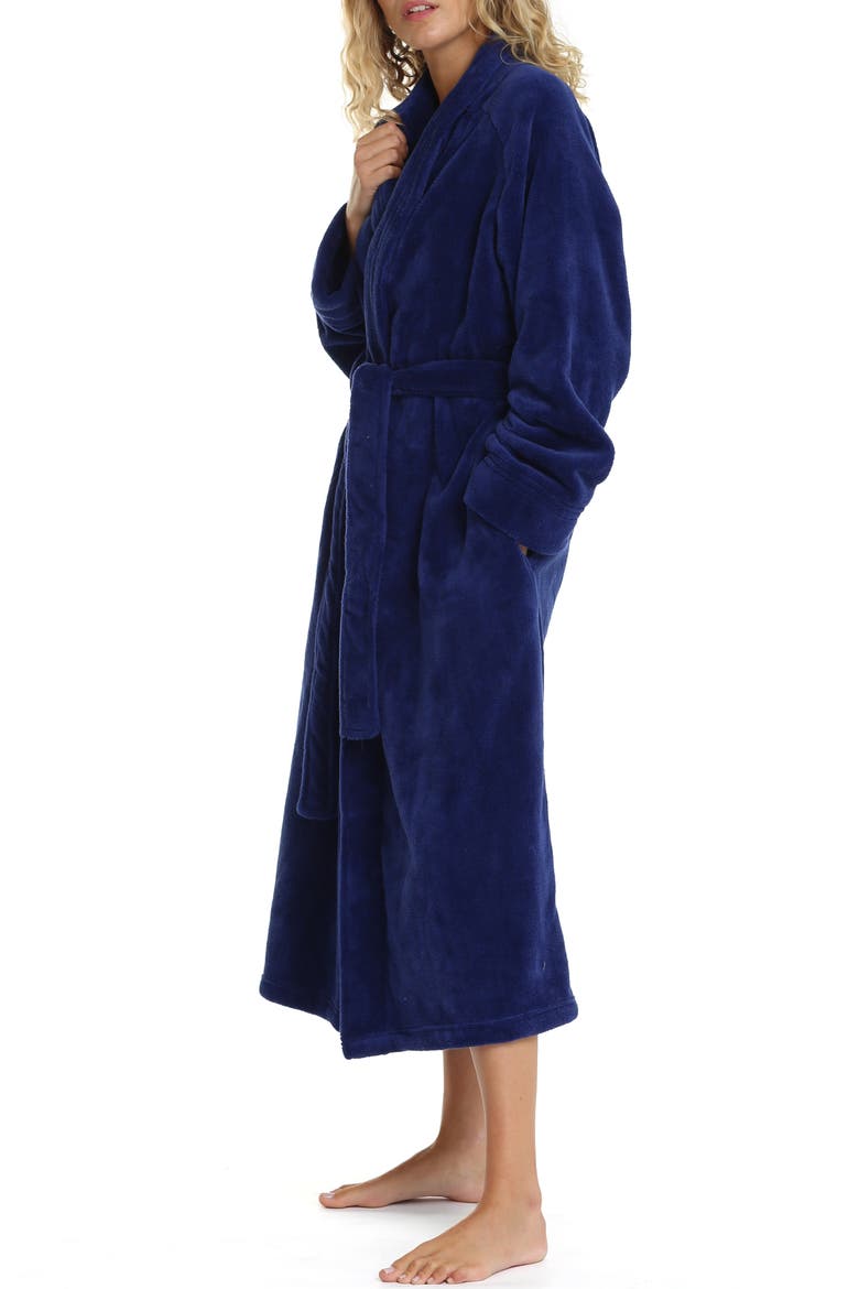 Plush Longline Robe, Alternate, color, NAVY