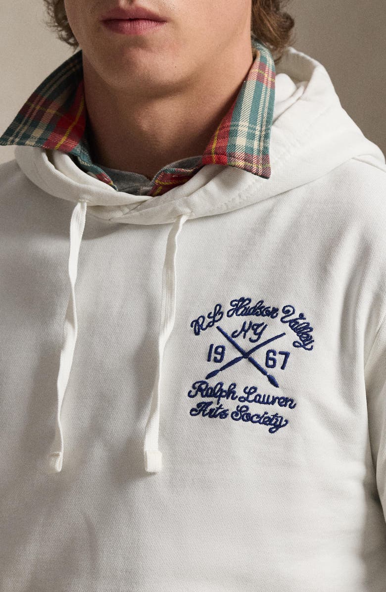 Polo Ralph Lauren Arts Society Embroidered Cotton Fleece Hoodie, Alternate, color, Deckwash White