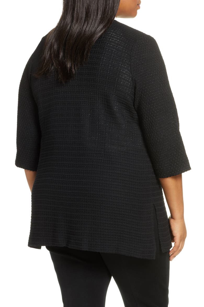 Long Tweed Jacket, Alternate, color, BLACK/ FOREST/ LIMESTONE