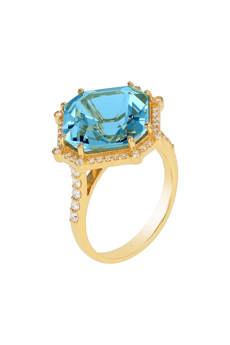 Gossip Asscher-Cut Ring, Main, color, PALE BLUE