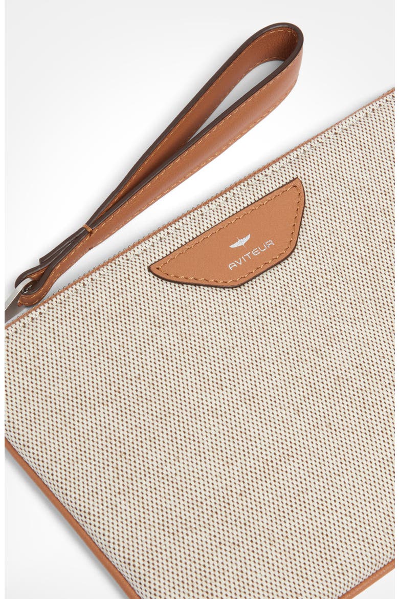 Canvas Leather Trim Travel Pouch, Alternate, color, Walnut