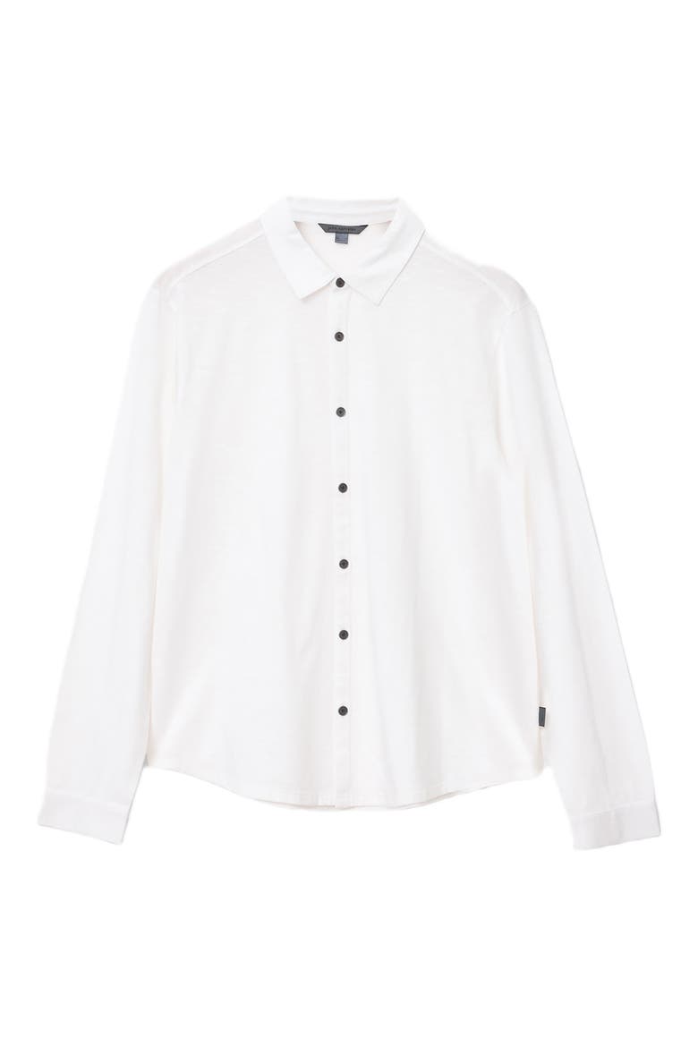 Gareth Organic Cotton Knit Button-Up Shirt, Alternate, color, WHITE