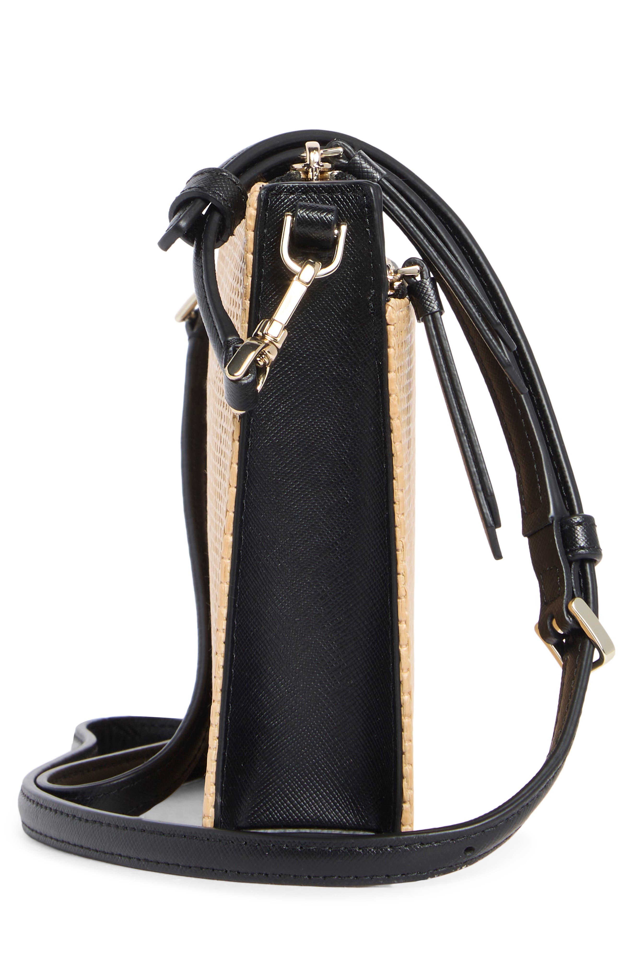 cameron straw crossbody bag, Alternate, color, BLACK MULTI.
