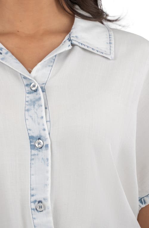 KUT FROM THE KLOTH KUT FROM THE KLOTH HOSANNA TWIST HEM CHAMBRAY BUTTON-UP SHIRT