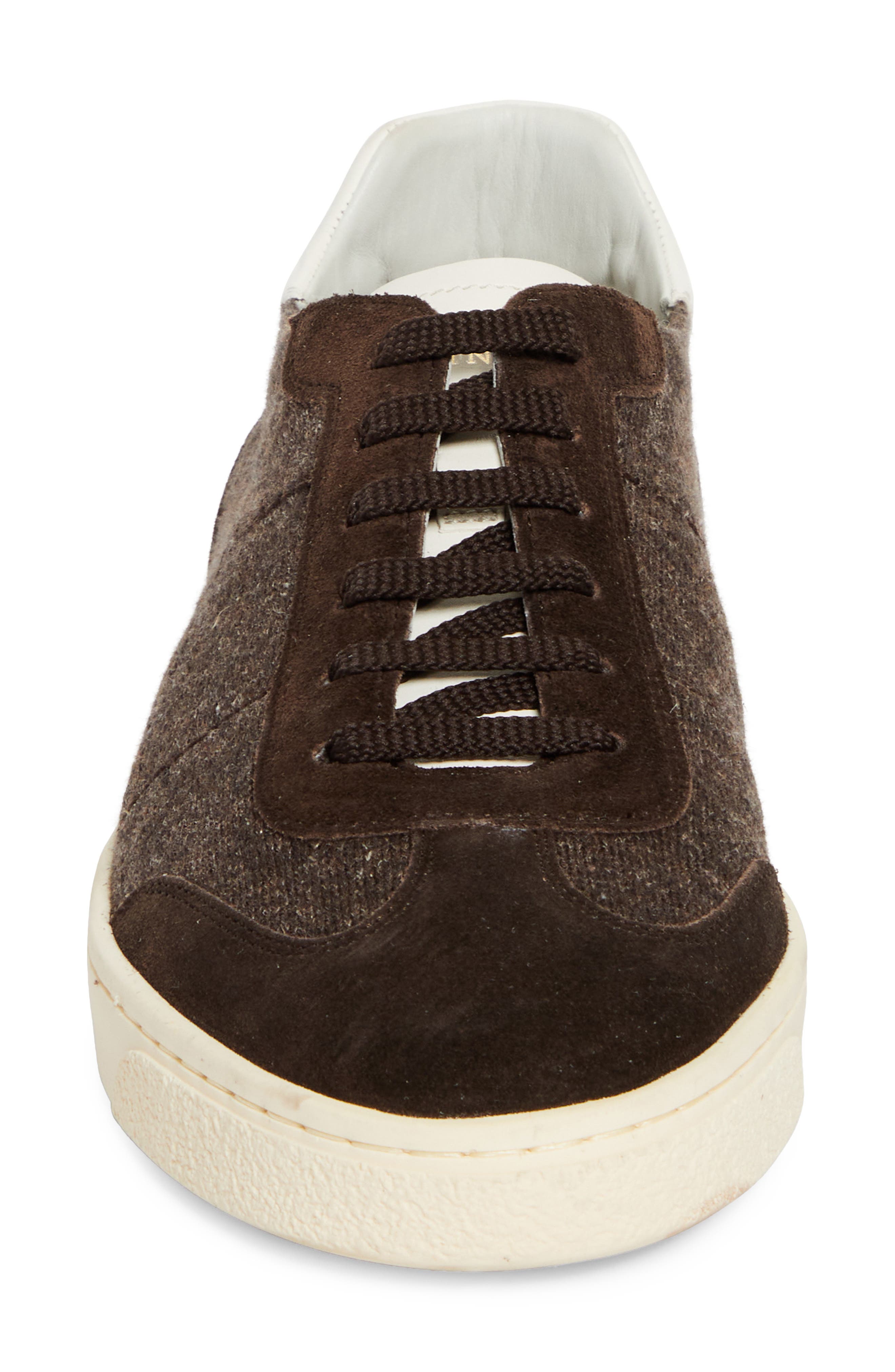Brunello Cucinelli Mixed Media Low Top Sneaker, Alternate, color, Cam27 Dark Brown