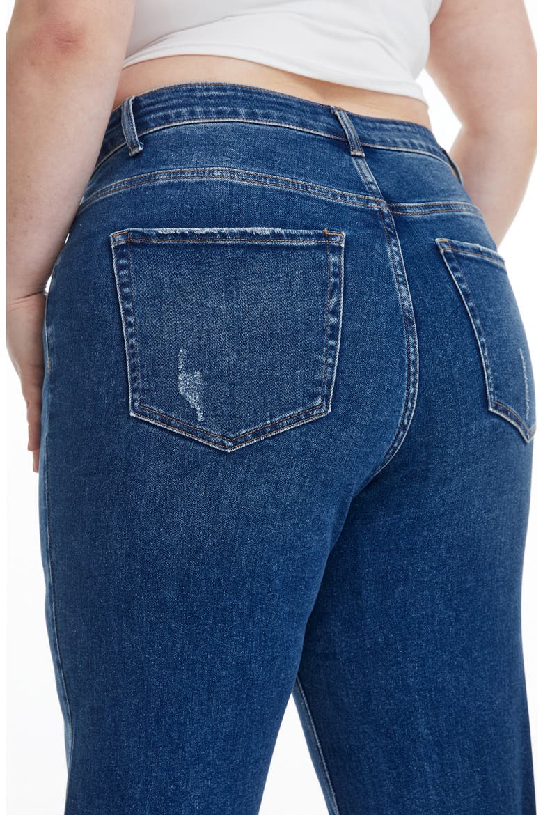High Waist Frayed Hem Crop Wide Leg Jeans, Alternate, color, SURF