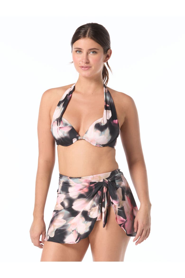 Cameo Halter Bikini Swim Top - D-Cup, Main, color, Black Multi