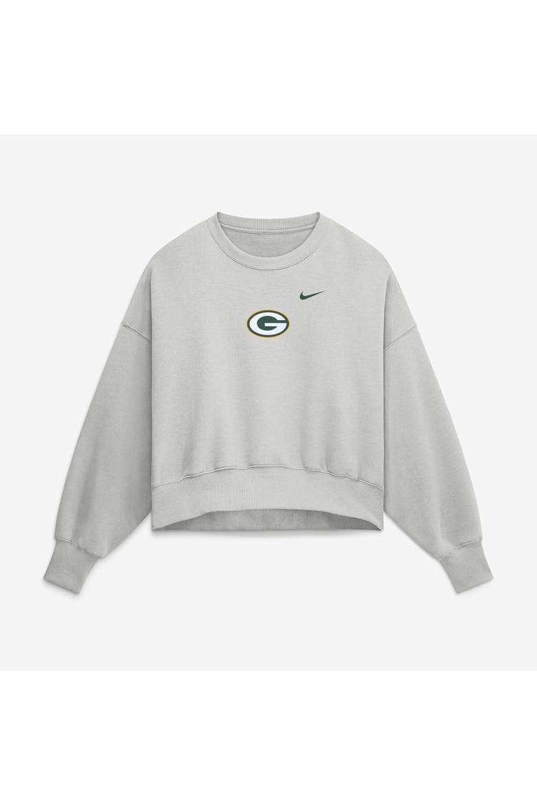 Women's Nike  Gray Green Bay Packers Oversized Primetime Phoenix Fleece Sweatshirt, Alternate, color, Gray