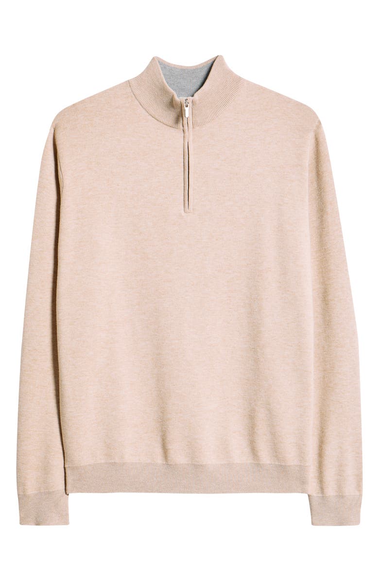 Peter Millar Coolspun Lite Quarter Zip Sweater, Alternate, color, Truffle