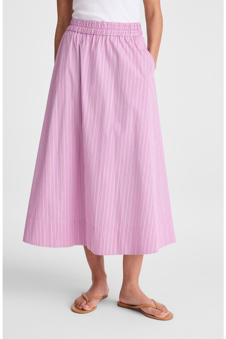 Circle Cotton Poplin Midi Skirt, Main, color, WARM WISTERIA