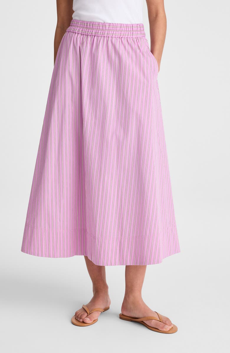 Madewell Circle Cotton Poplin Midi Skirt, Main, color, Warm Wisteria