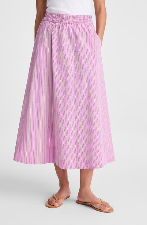 Circle Cotton Poplin Midi Skirt