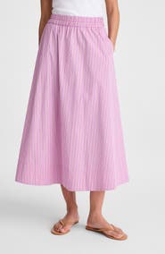 Madewell Circle Cotton Poplin Midi Skirt