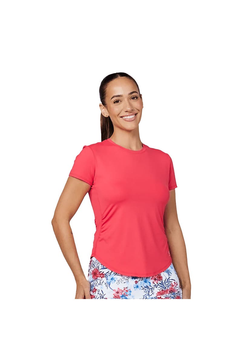 Sofibella Wild Flowers Short Sleeve Womens Tennis Shirt, Main, color, Wild Flowers