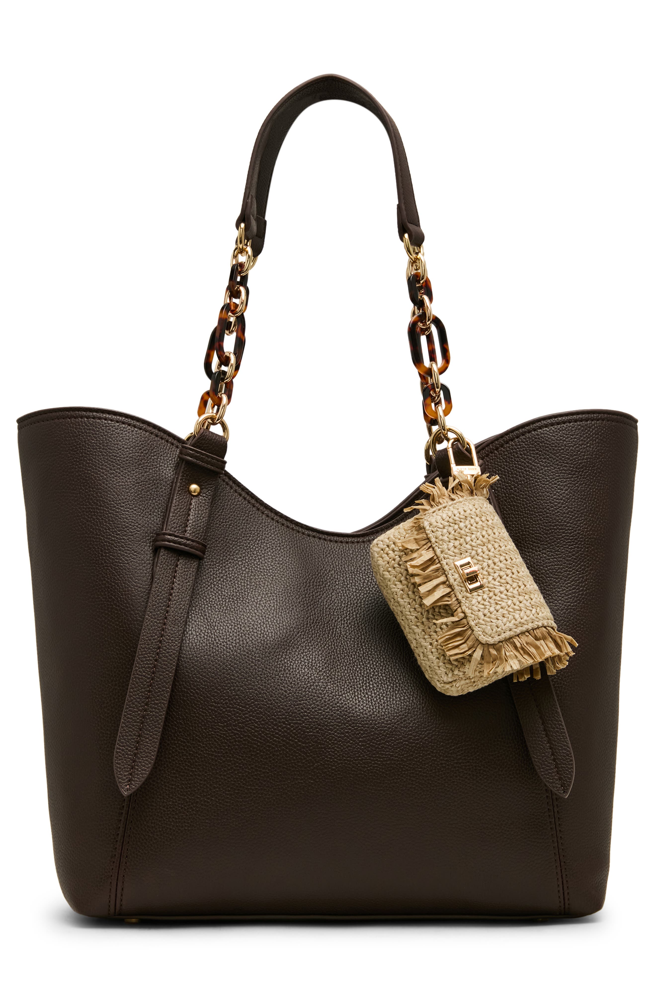 Anne Klein Medium Tote, Alternate, color, Espresso