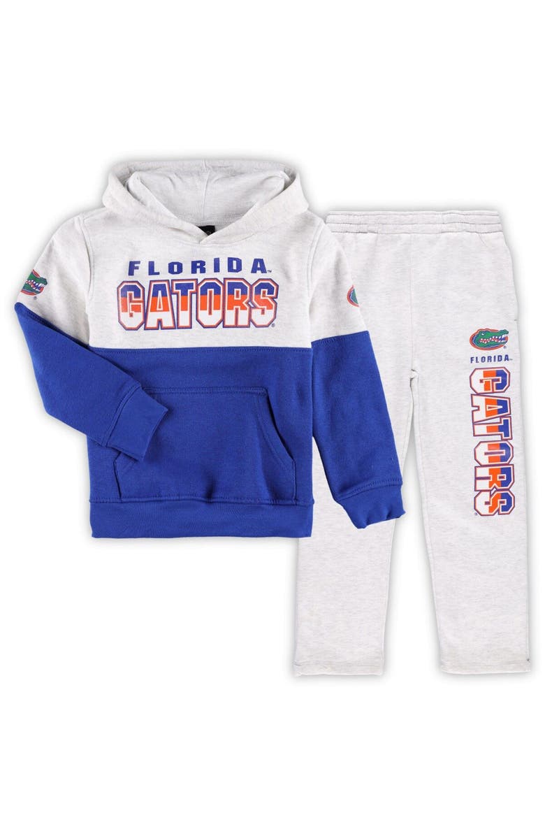 Outerstuff Preschool Heather Gray/Royal Florida Gators Playmaker Pullover Hoodie & Pants Set, Main, color, 