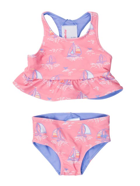 UPF50 Sun Protected Reversible Peplum Tankini (Baby, Toddler, Little Kid)