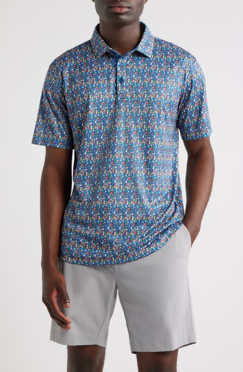 O'Leary Bobber Print Performance Golf Polo