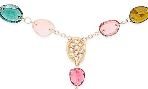 Marco Bicego 18k Yellow Gold Lunaria Tourmaline Multicolor Tourmaline & Diamond Lariat Necklace, 16.5-18 In Gold