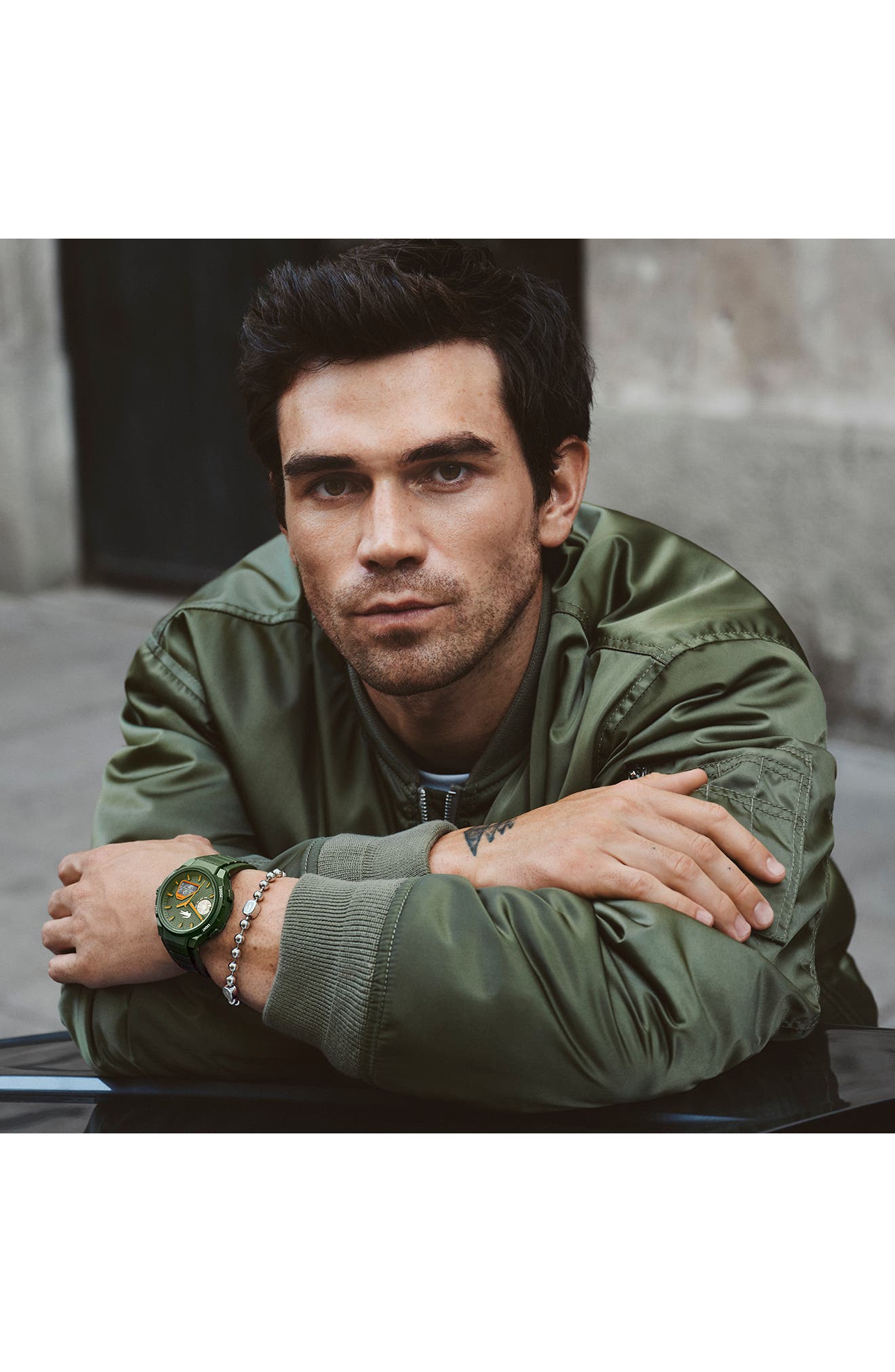 LC33 Silicone Strap Watch, 45mm (Men) | Nordstrom
