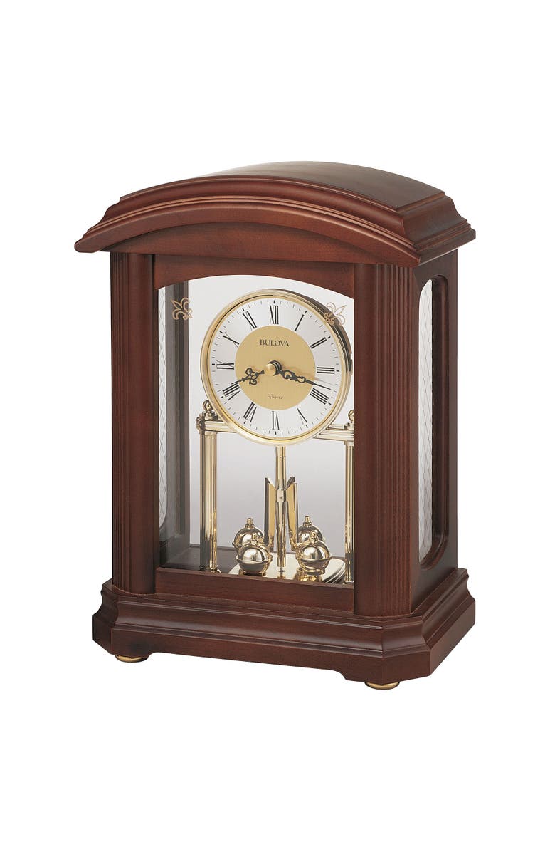 Bulova Clocks Nordale Pendulum Clock, Walnut, Main, color, Brown