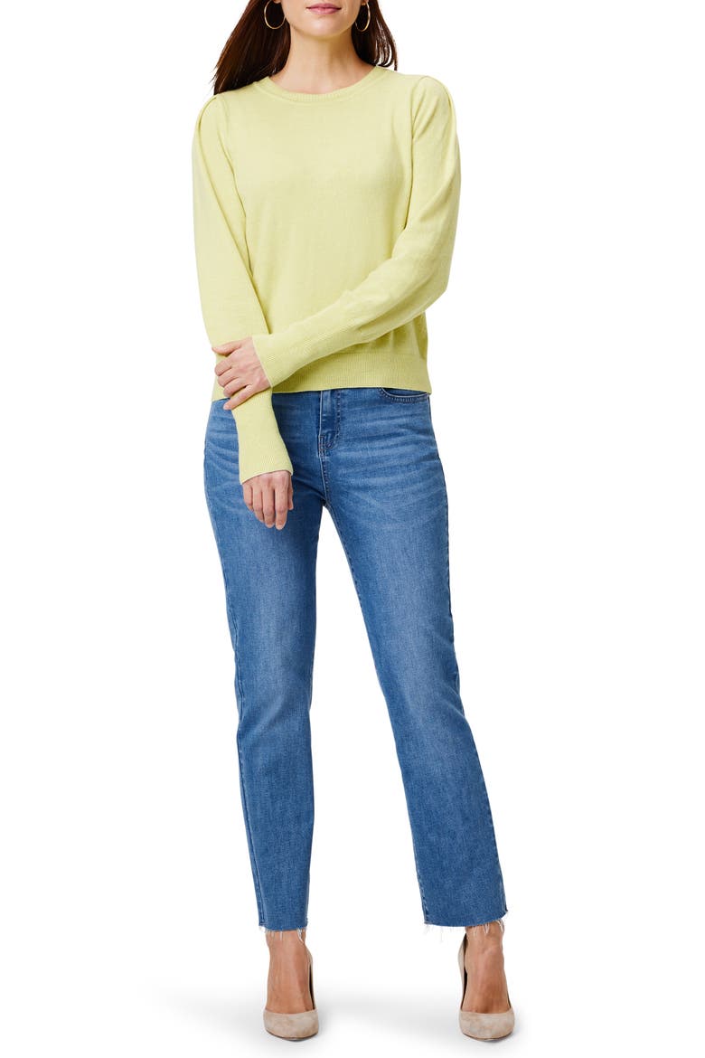 Femme Extended Cuff Long Sleeve Cotton Blend Sweater, Alternate, color, CITRUS