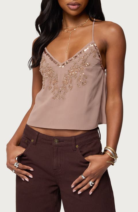 Sorina Sequin Beaded Camisole