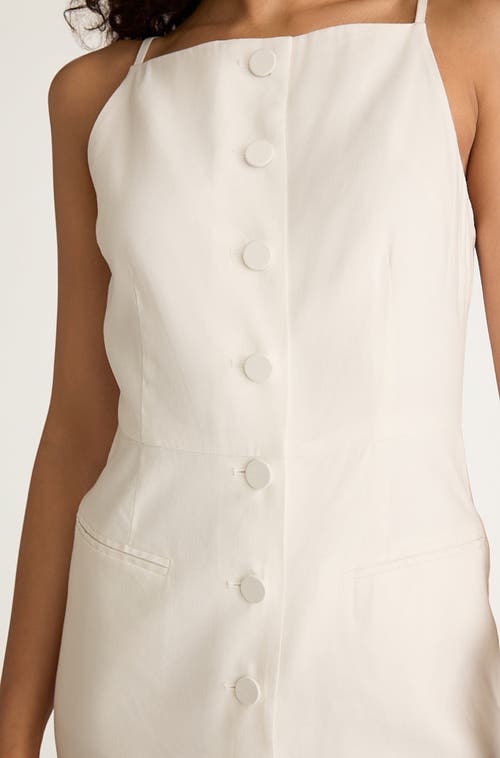 Rebecca Taylor Structured Button Front Midi Dress In Milk
