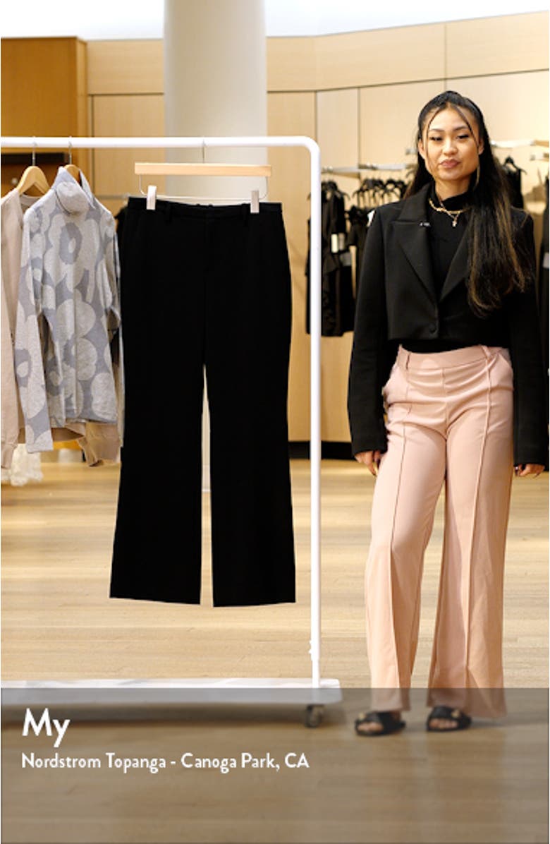 Tailored Mid Rise Stretch Bootcut Pants, sales video thumbnail