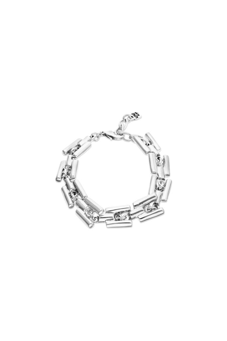 Sterling Silver Plated Bracelet with Links, Main, color, Silver