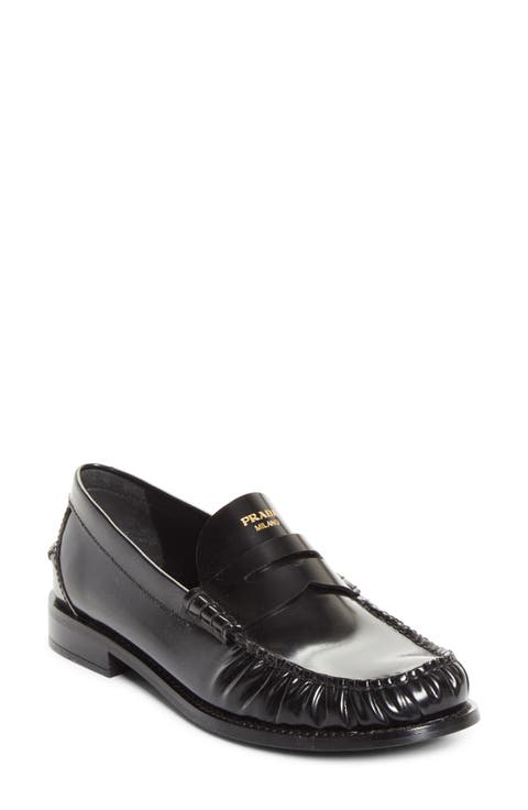 Ruched Toe Penny Loafer (Women)