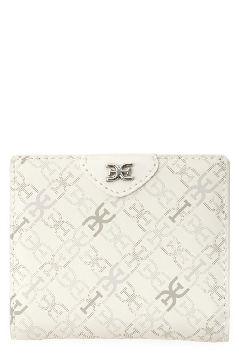 Harper Monogram Faux Leather Bifold Wallet, Main, color, WHITE