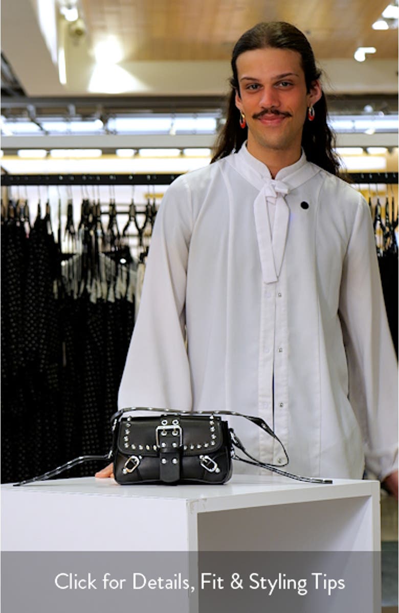 Buckle Rivet Faux Leather Shoulder Bag, sales video thumbnail