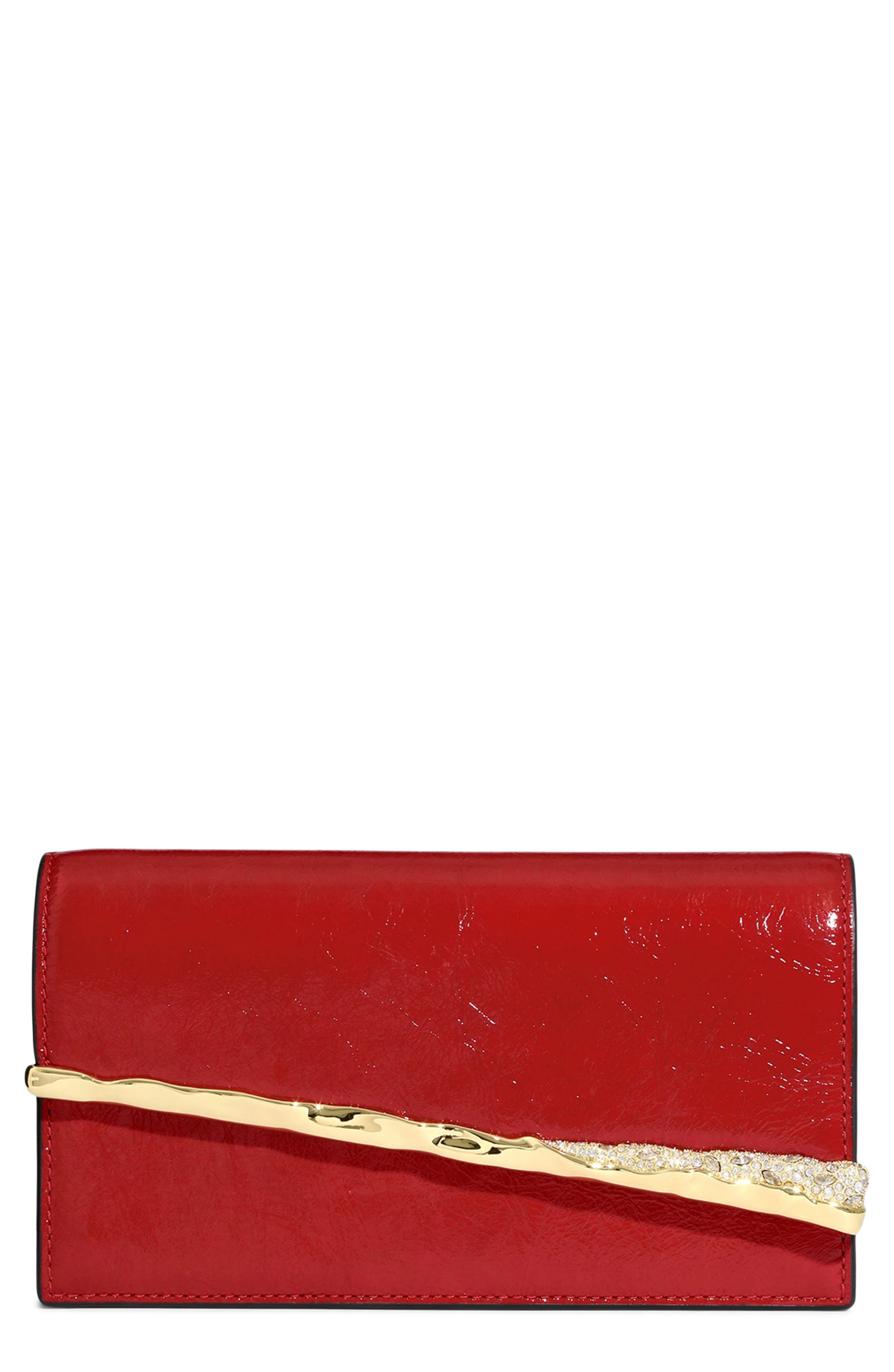 Alexis Bittar Angular Leather Crossbody Bag, Main, color, Rouge