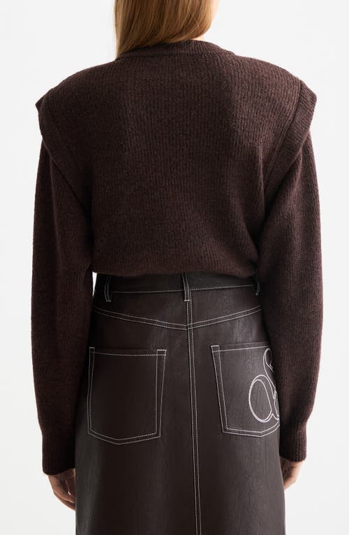 Scotch & Soda Extende Shoulder Crewneck Sweater In Brown
