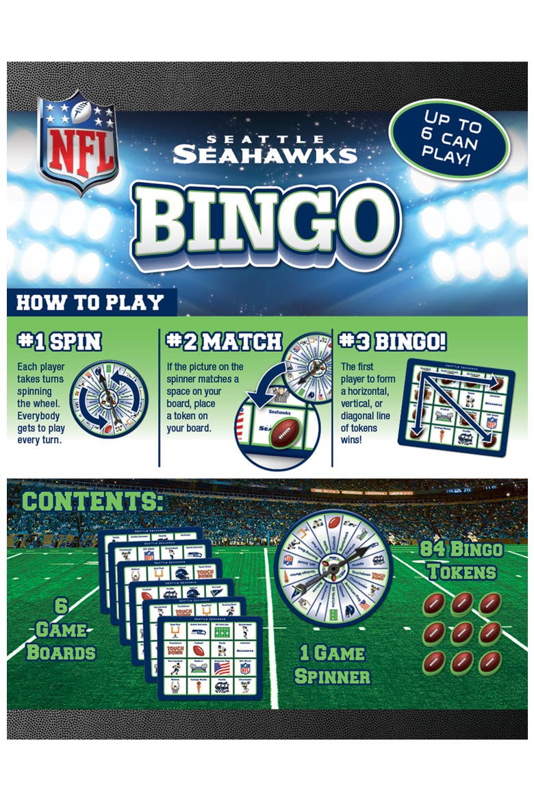 Seattle Seahawks NFL Bingo Game, Alternate, color, Multicolor