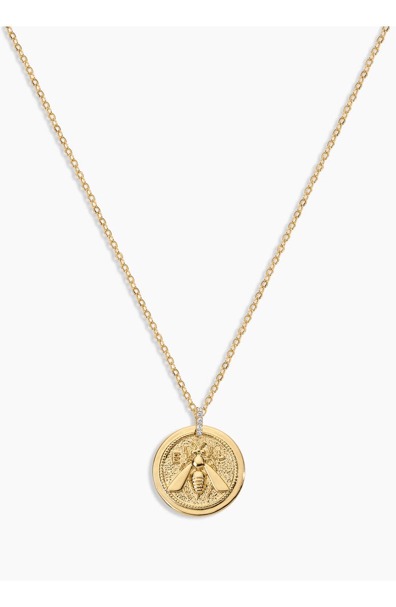 Electric Picks Honey Bee Coin Necklace, Main, color,