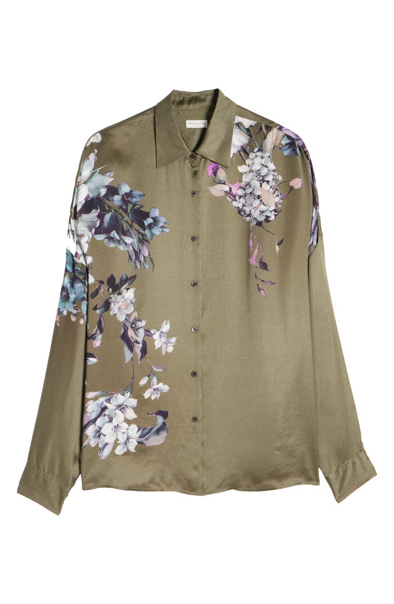 Dries Van Noten Casia Floral Print Oversize Button-Up Shirt, Alternate, color, 