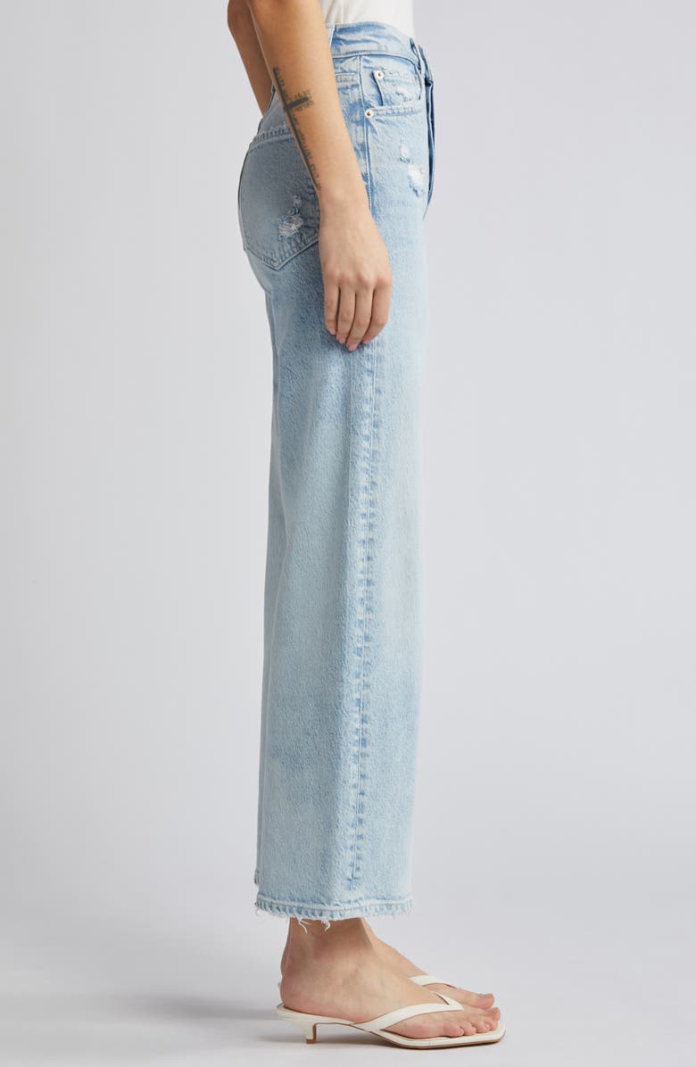 Rails Getty High Waist Distressed Wide Leg Ankle Jeans, Alternate, color, Ocean Breeze Distress