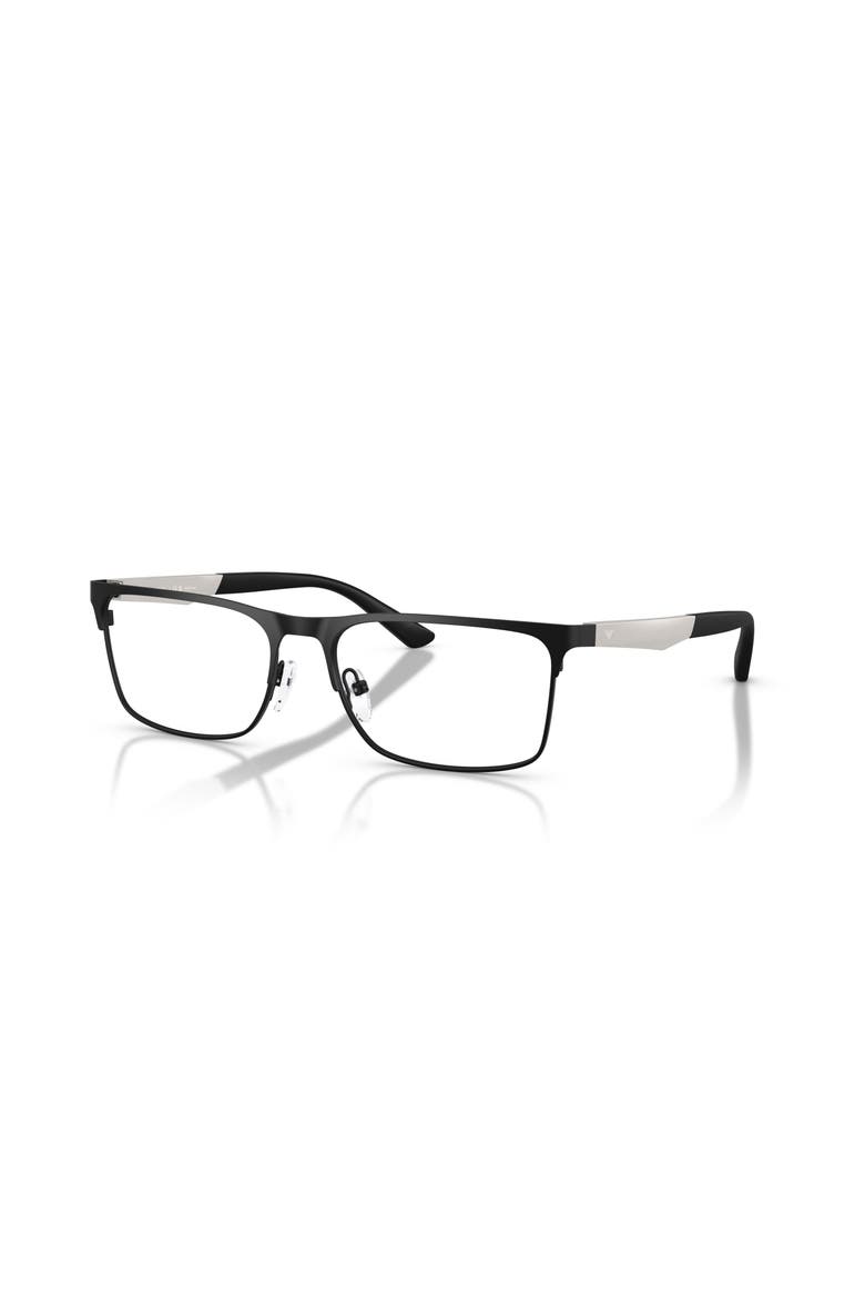 56mm Rectangle optical glasses, Main, color, Black/ Silver