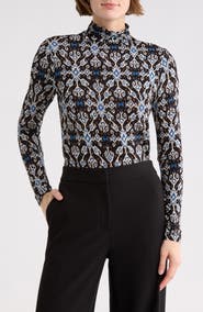 Ulla Johnson Aurelia Floral Mock Neck Top