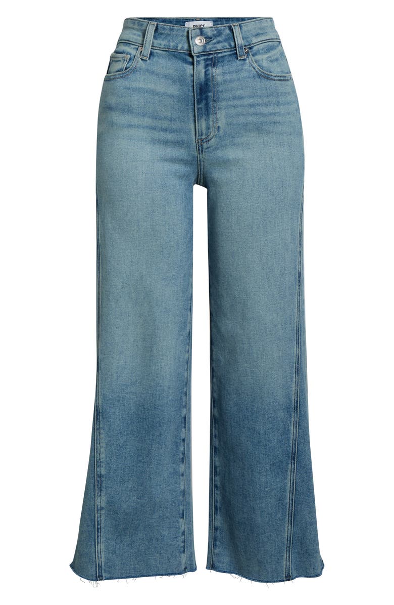 PAIGE Anessa Twisted Seam Raw Hem High Waist Wide Leg Jeans, Alternate, color, Explorer