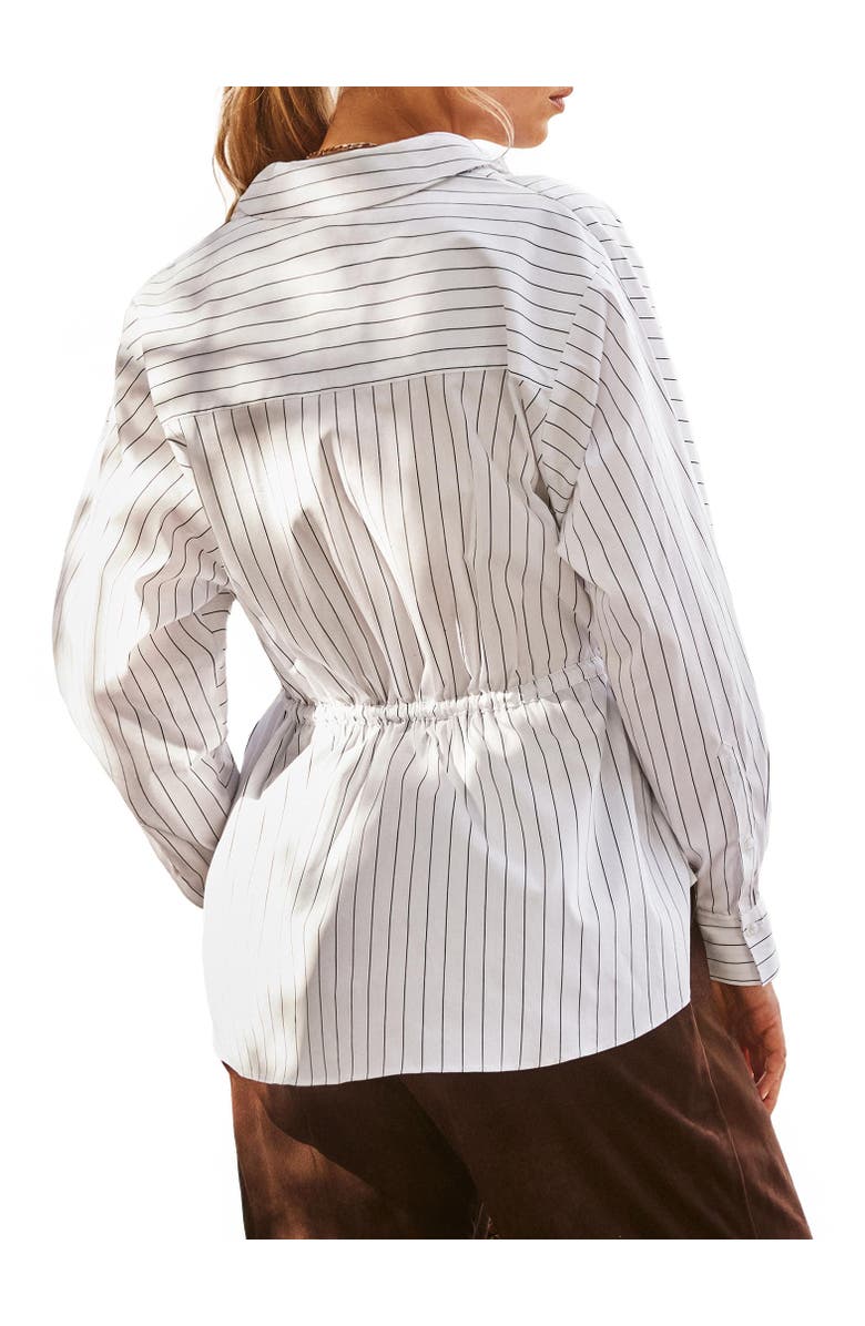Ro&Zo Stripe Long Sleeve Channel Waist Shirt, Alternate, color,