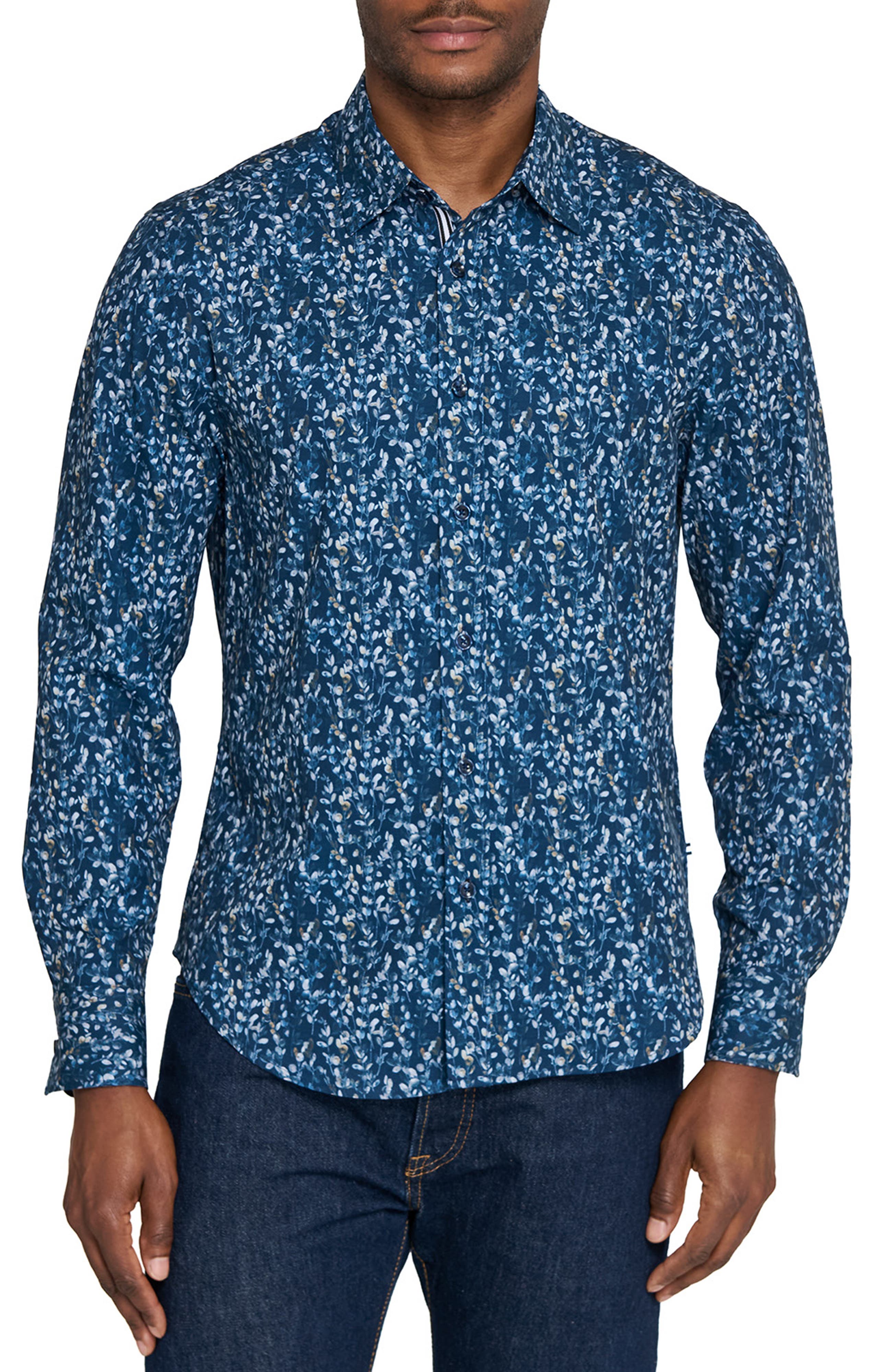 Stems Print Woven Long Sleeve Basic