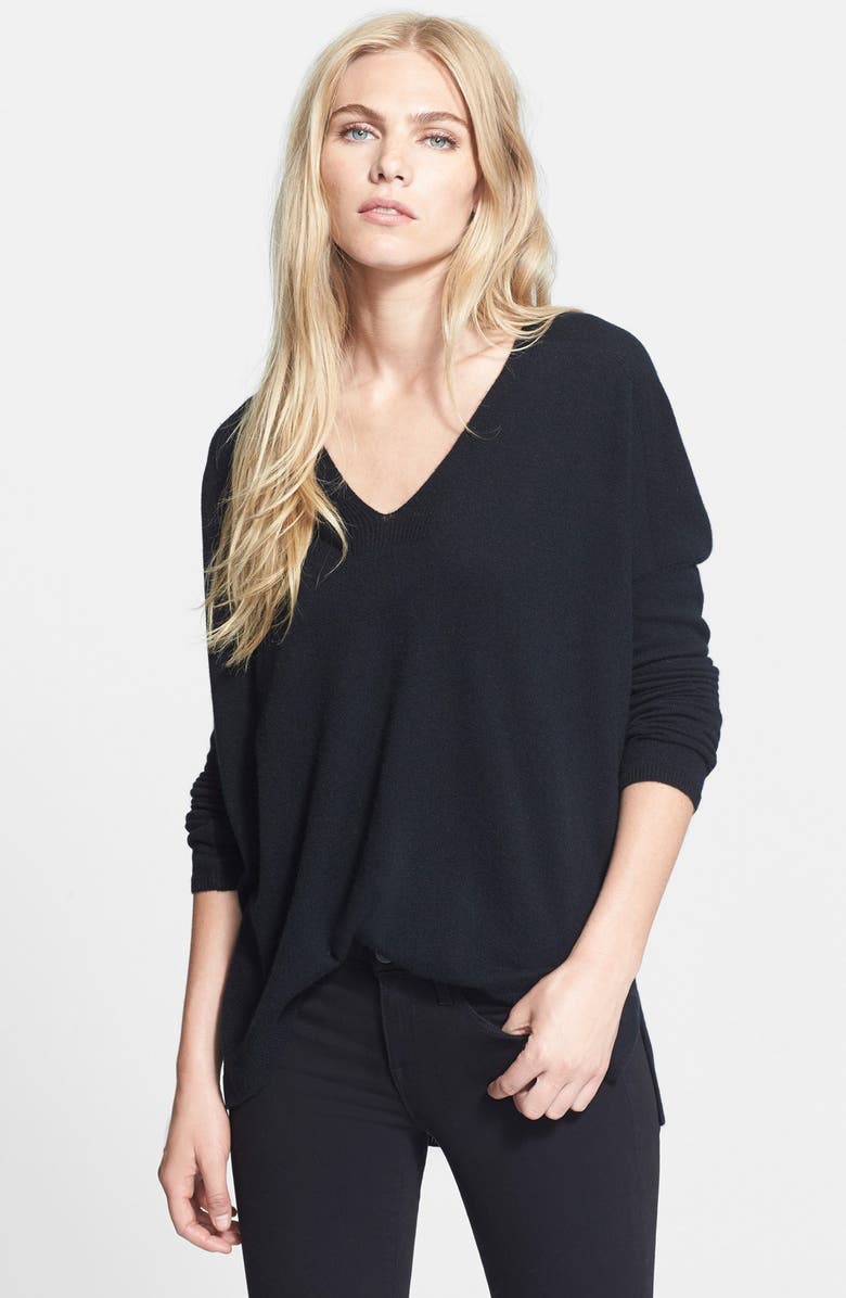 Vince Rack Stitch V-Neck Sweater, Main, color, 