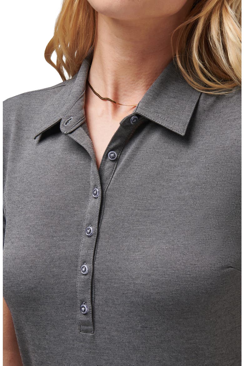Featherweight Active Polo, Alternate, color, HEATHER BLACK